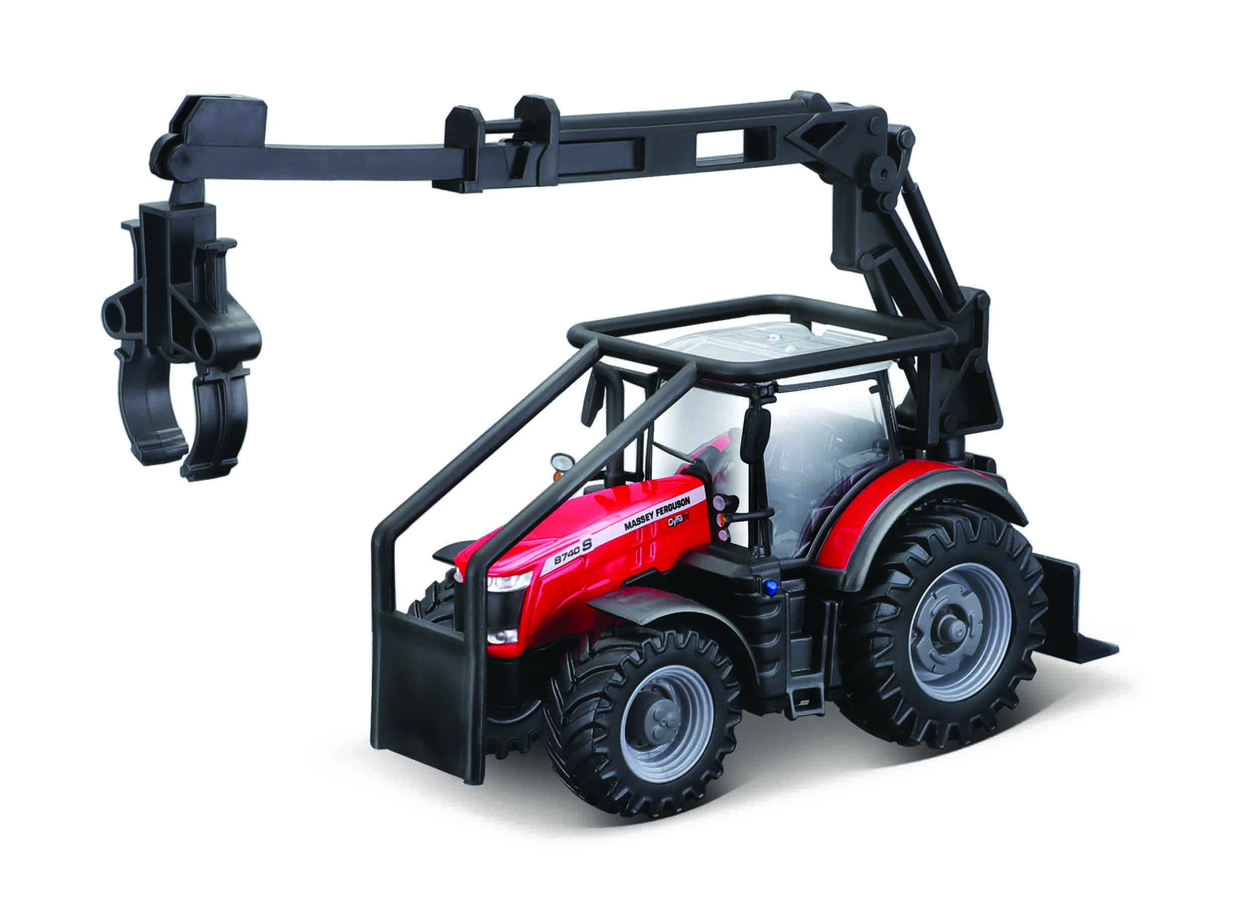 10CM Trator Massey F. 8740S c/ 3 peças madeira e guincho